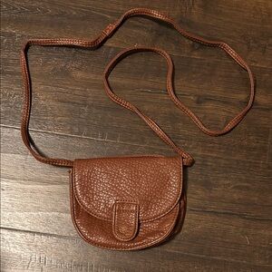 American Eagle Brown Faux Leather Crossbody Bag